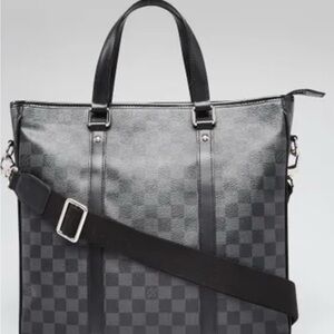 Louis Vuitton Black Checkered Messenger Bag